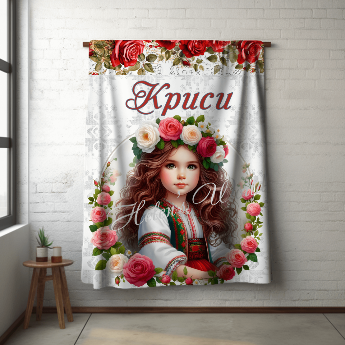 Бебешко одеяло за момиче Български мотив 9