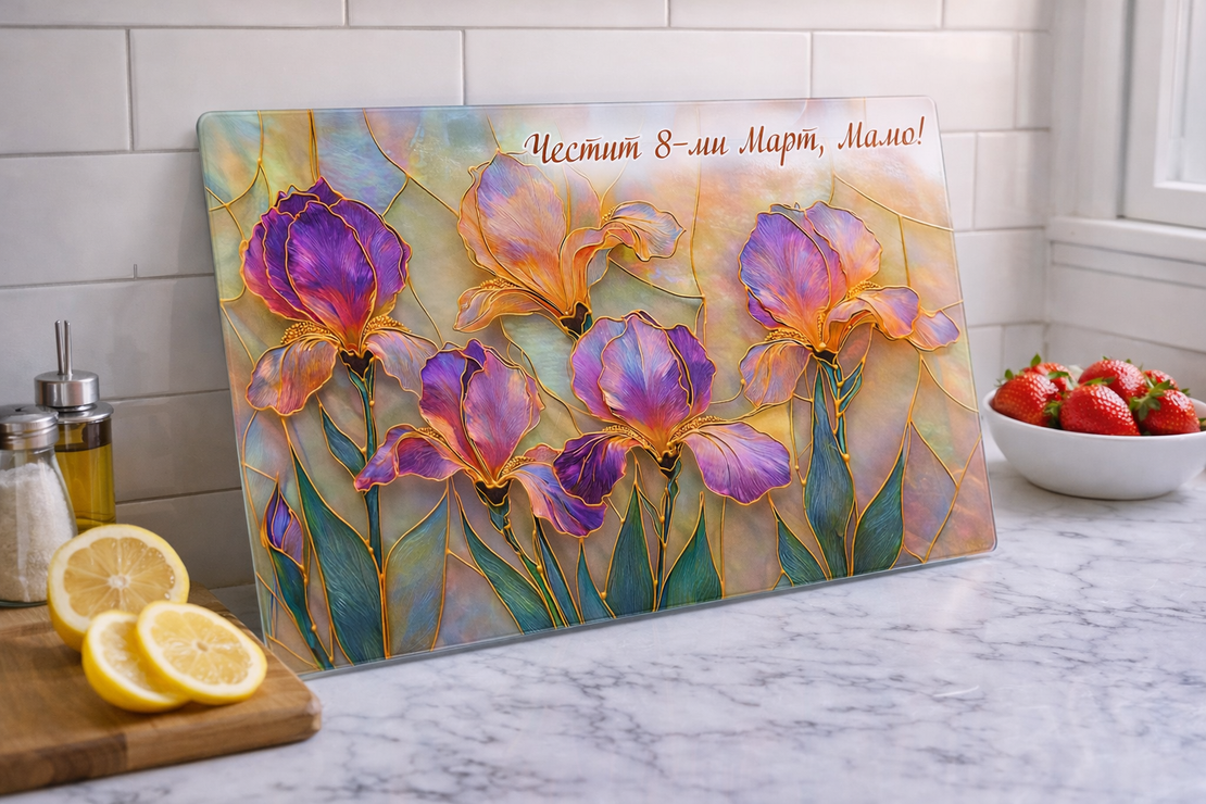 Стъклена дъска за рязане 