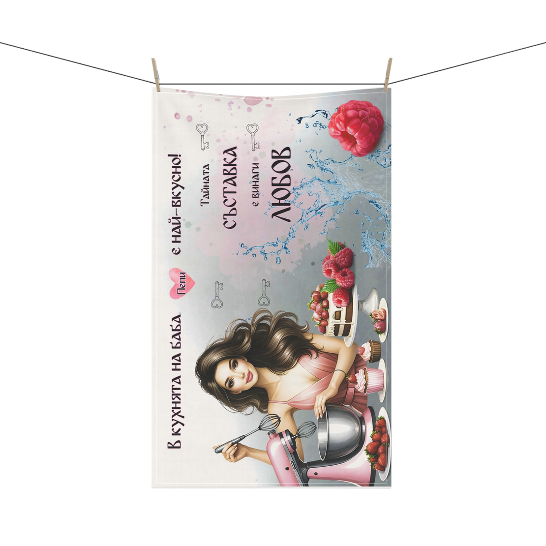 Персонализирана кухненска кърпа Сладкарка 30×50 см