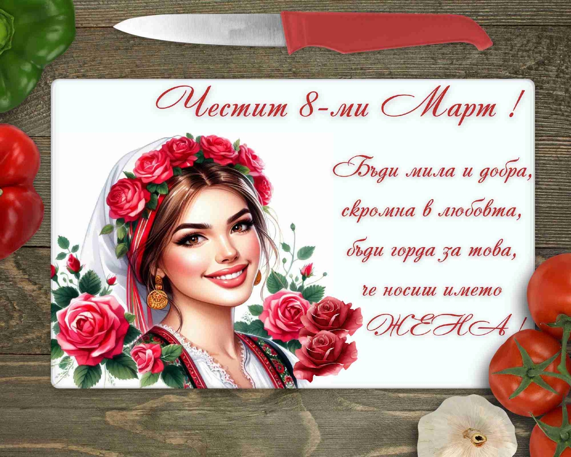 Стъклена дъска за рязане , 8ми март - 19