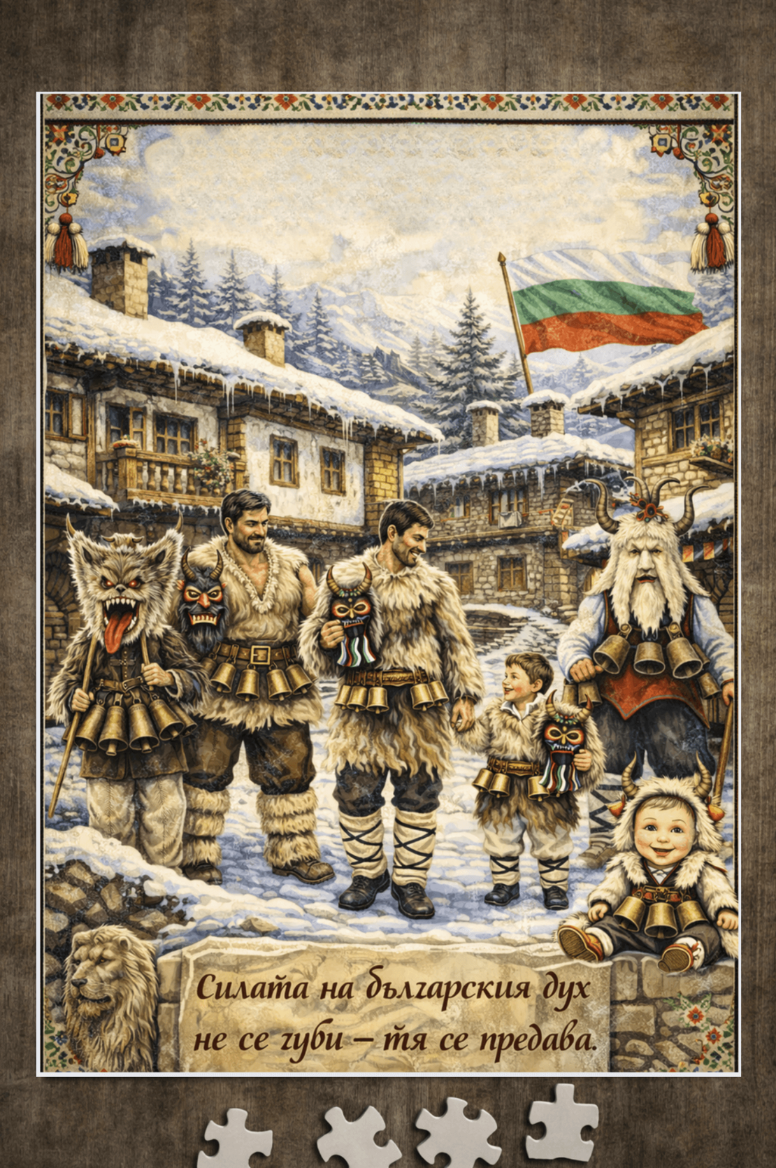 Картонен пъзел Кукери 4