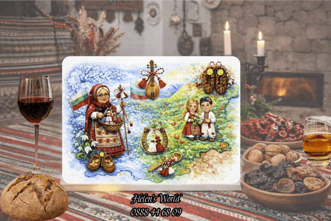 Стъклена персонализирана дъска  Баба Марта 4