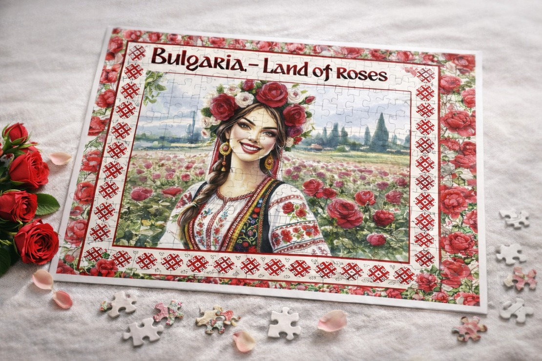 Картонен пъзел Аз обичам България 4