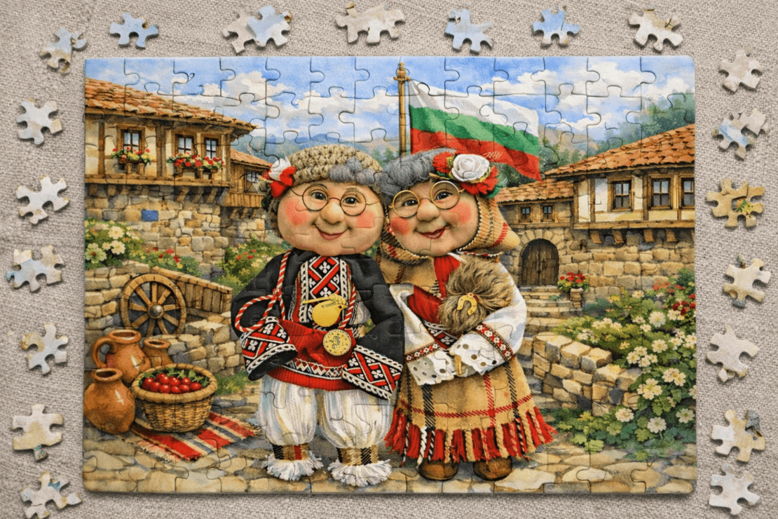 Картонен пъзел Баба Марта 4