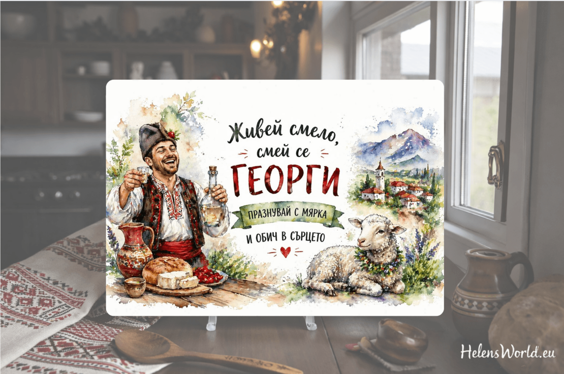 Стъклена персонализирана дъска  Гергьовден 10
