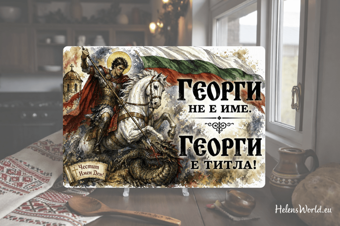 Стъклена персонализирана дъска  Гергьовден 13