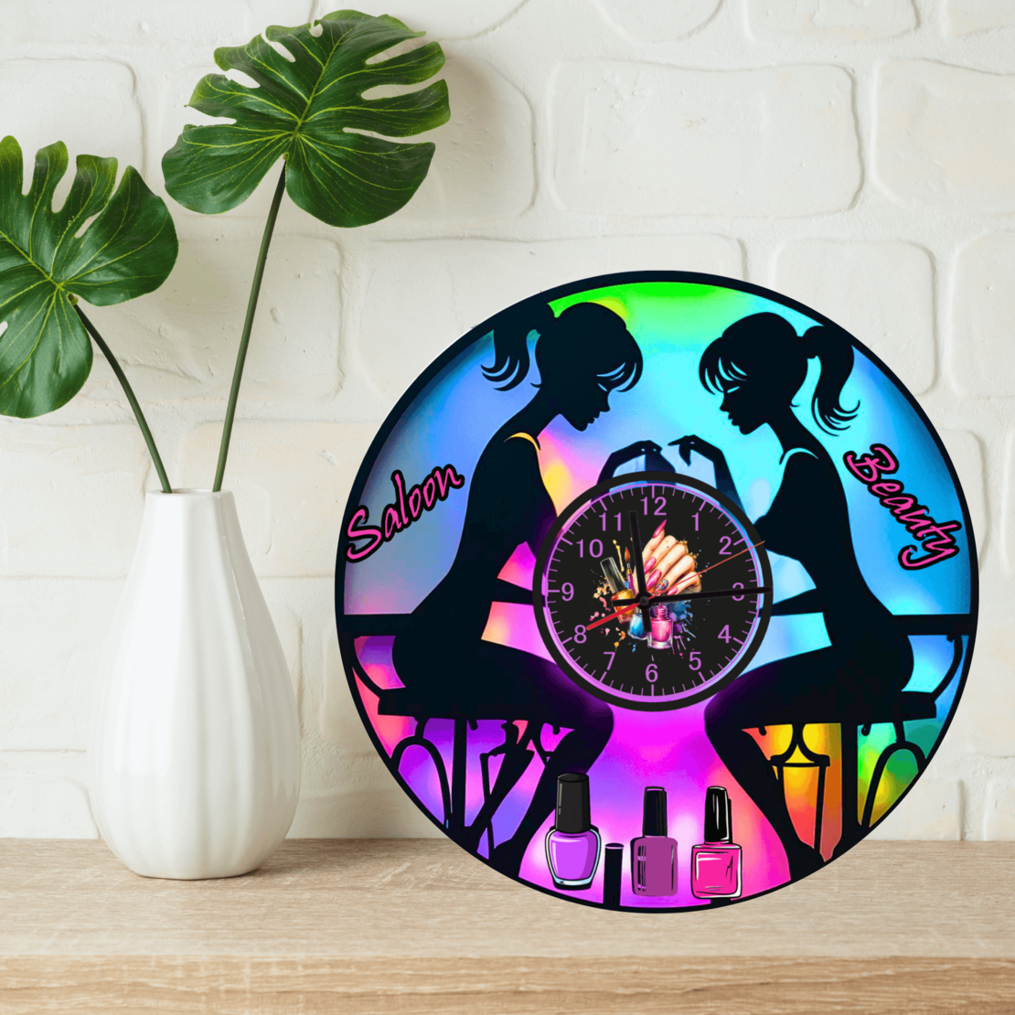 Персонализиран стъклен часовник Маникюристка 4