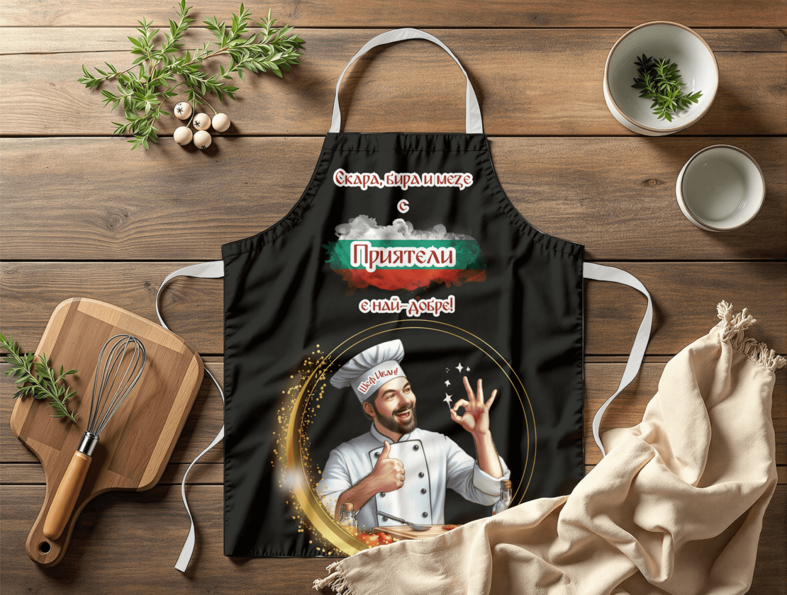 Престилка за готвене Шеф Готвач Приятели 1