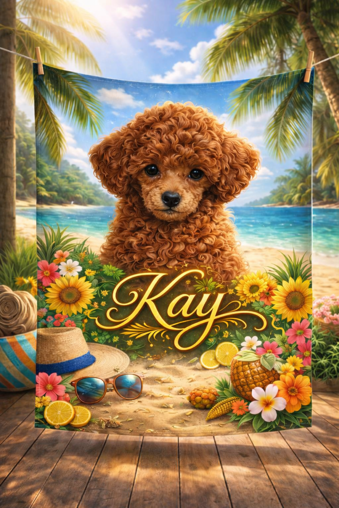 Персонализирано плюшено одеяло с куче и име