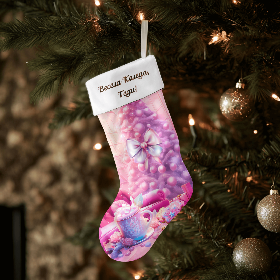 Коледен персонализиран чорап Коледна магия 2