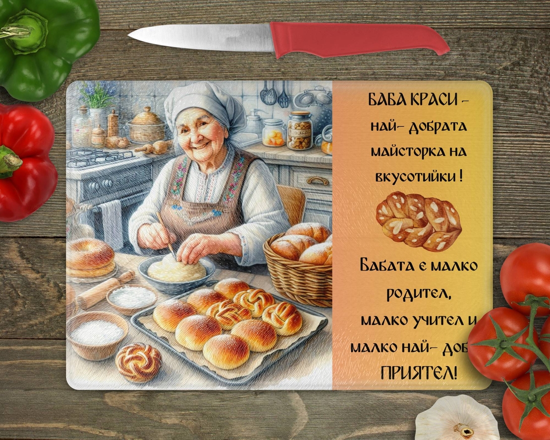 Стъклена дъска за рязане 