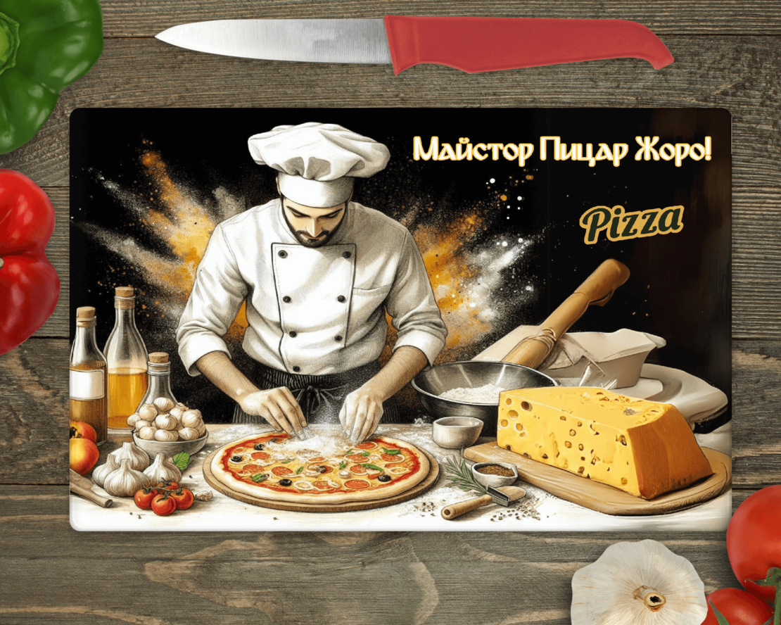 Стъклена дъска за рязане, Майстор пицар, пица 1