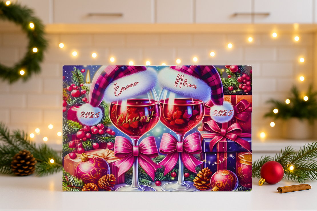 Стъклена дъска за рязане Коледари 141