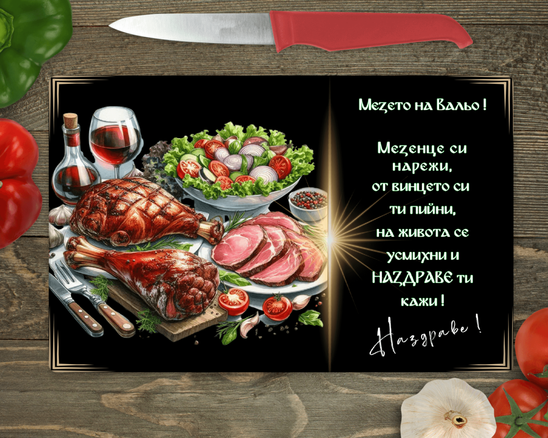 Стъклена дъска за рязане 