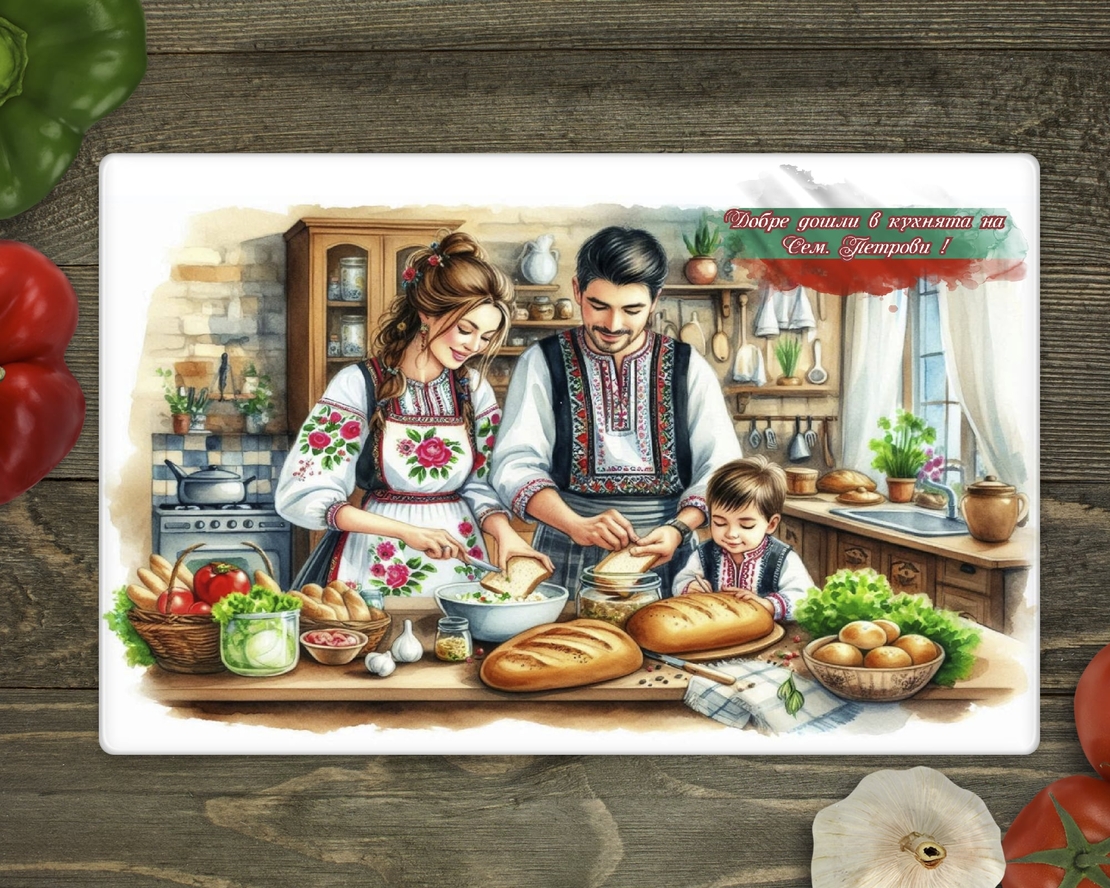 Стъклена дъска за рязане Коледа 1