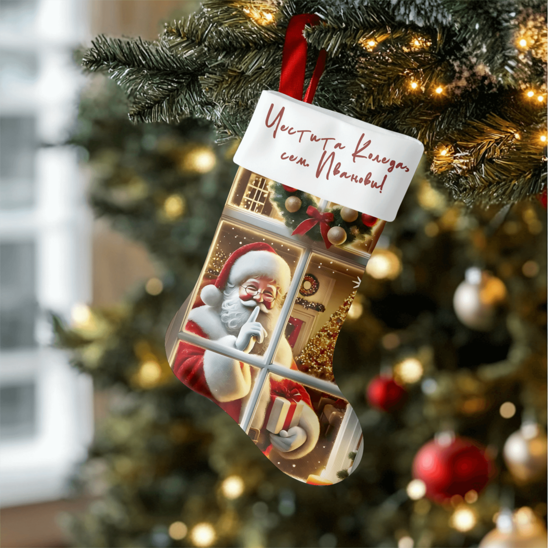 Коледен персонализиран чорап Дядо Коледа 1