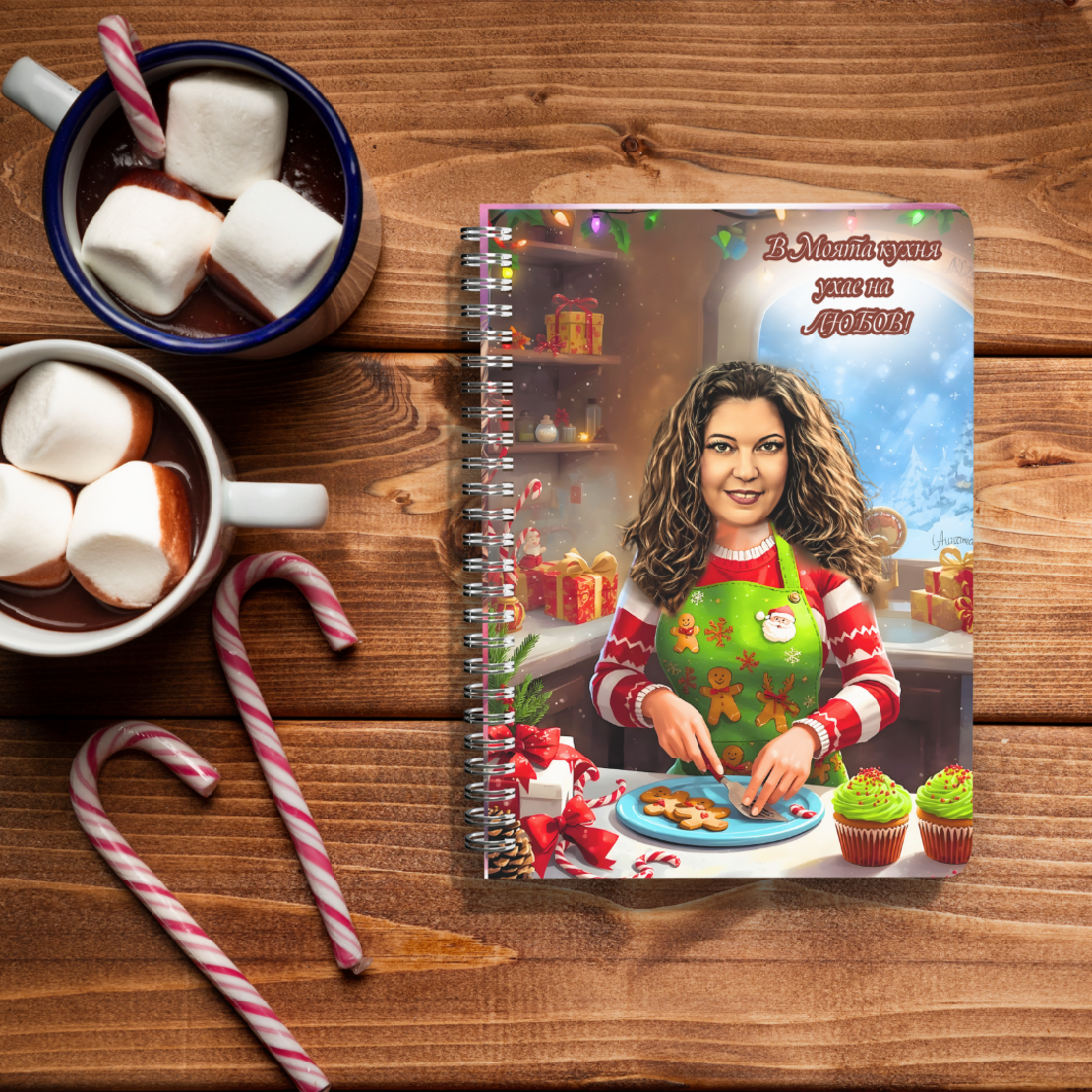 Тефтер ръчно правен персонализиран Коледа карикатура 4