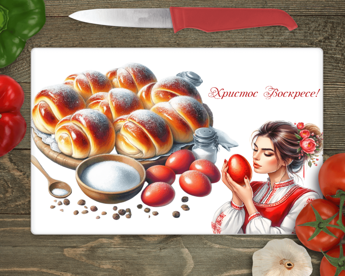 Стъклена дъска за рязане Великден 15