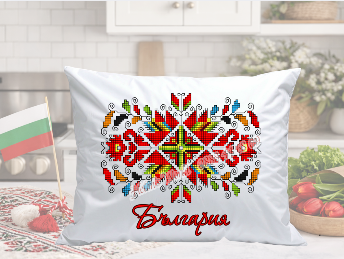 Персонализирана възглавничка България Шевица 1