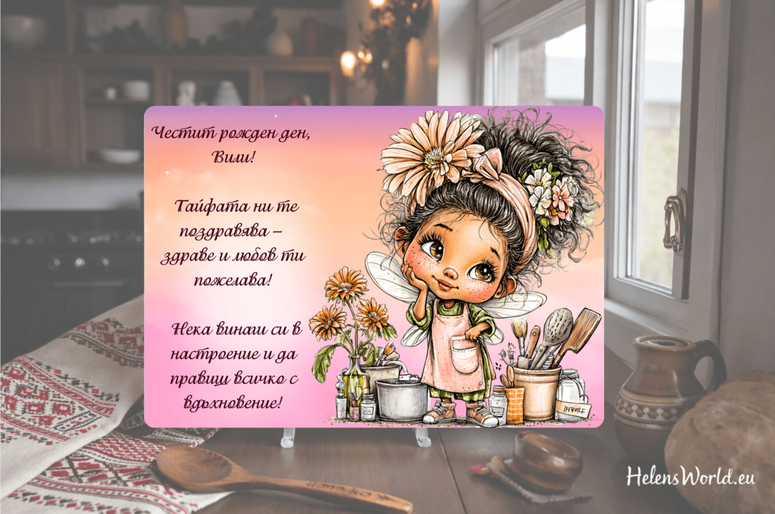 Стъклена персонализирана дъска за рязане Рожден ден 4