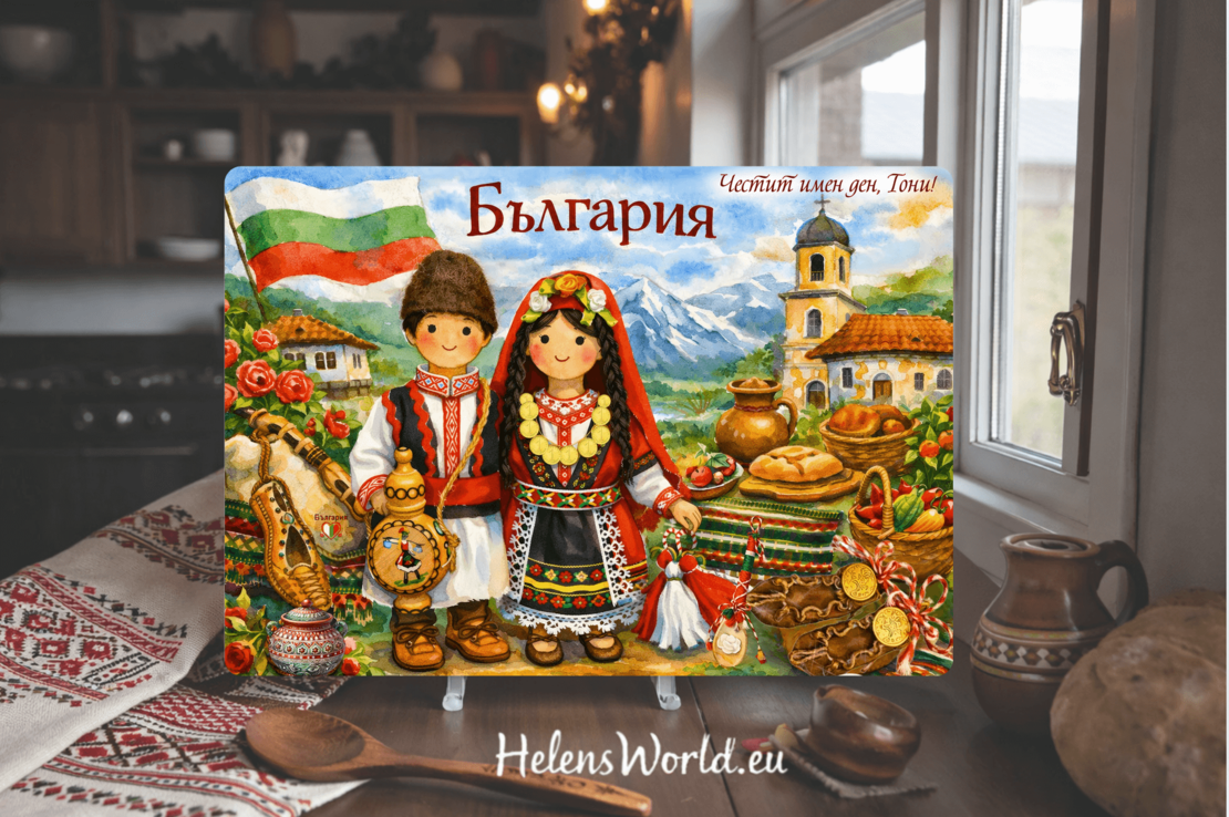 Стъклена персонализирана дъска  Имен ден, Рожден ден 4