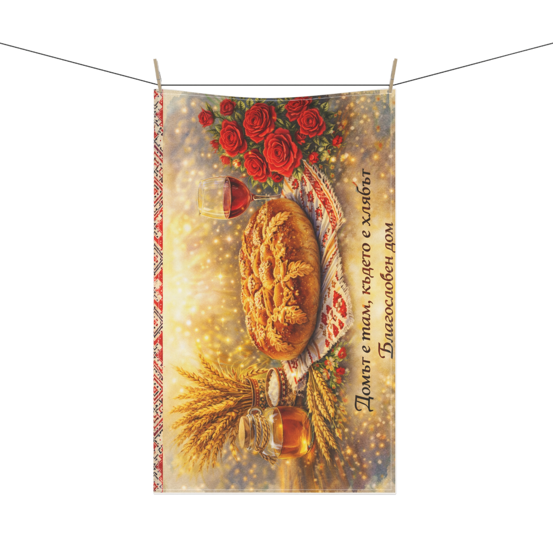 Персонализирана кухненска кърпа Хляб 30×50 см 3