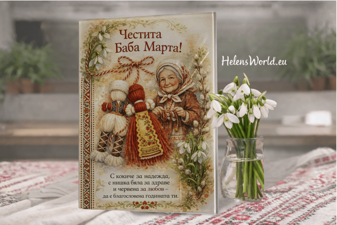 Стъклена персонализирана дъска  Баба Марта 3