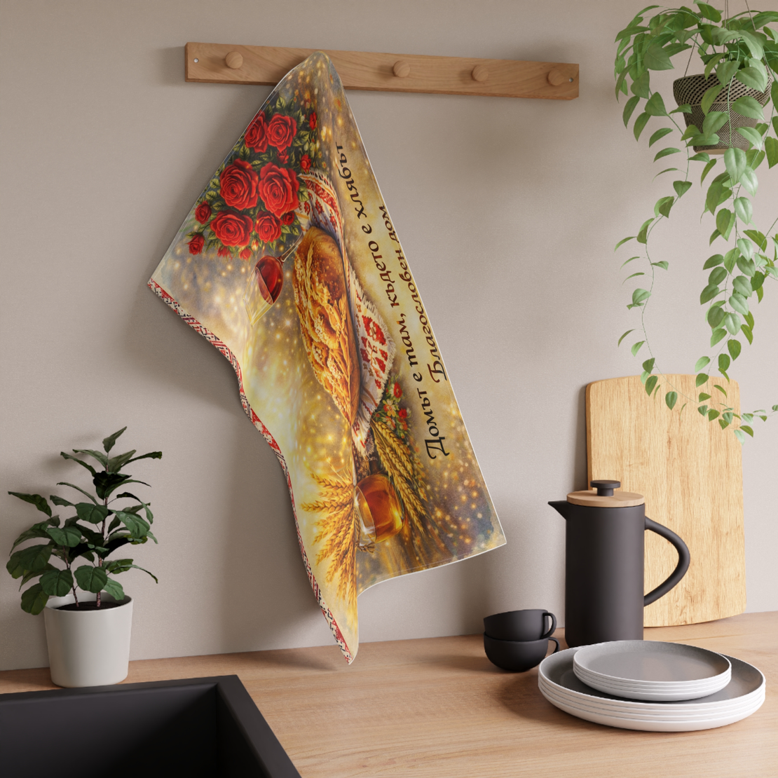 Персонализирана кухненска кърпа Хляб 30×50 см 3