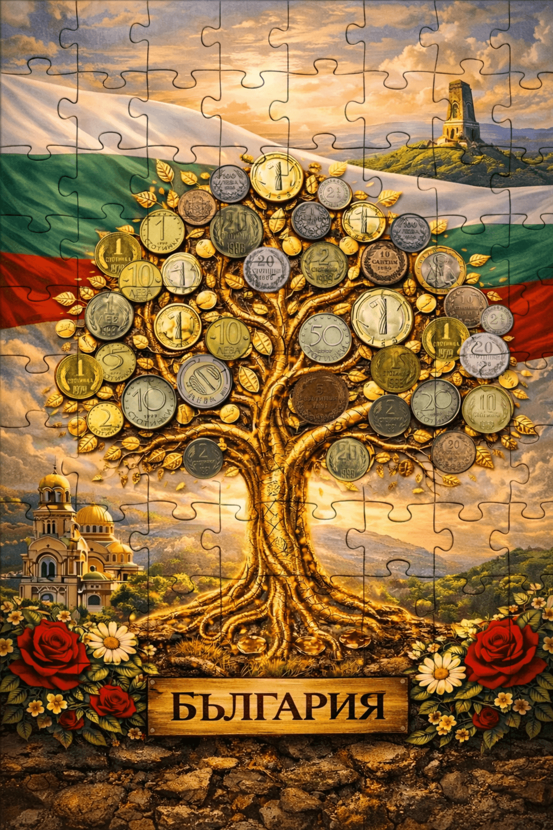 Картонен пъзел Български Лев 1