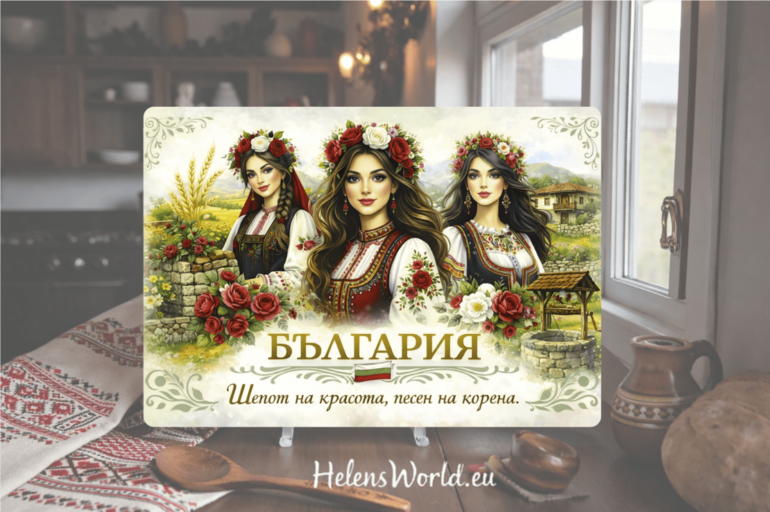 Стъклена персонализирана дъска за рязане Българки