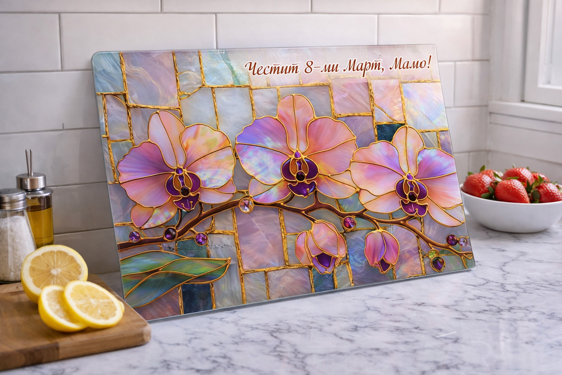 Стъклена дъска за рязане 