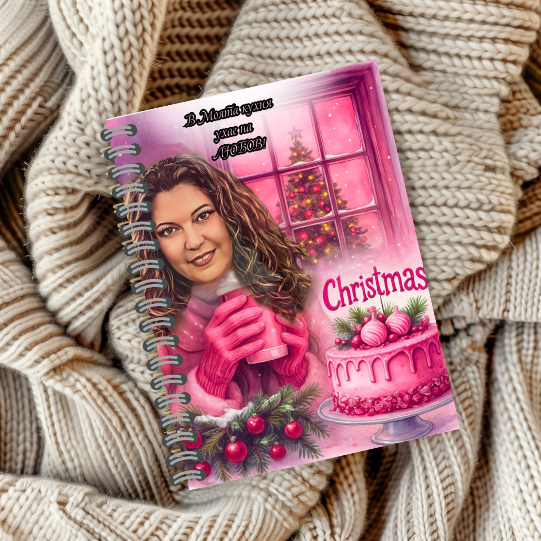 Тефтер ръчно правен персонализиран Коледа карикатура 3