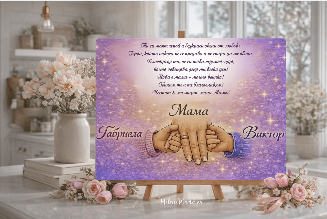 Стъклена дъска за рязане Мама 3