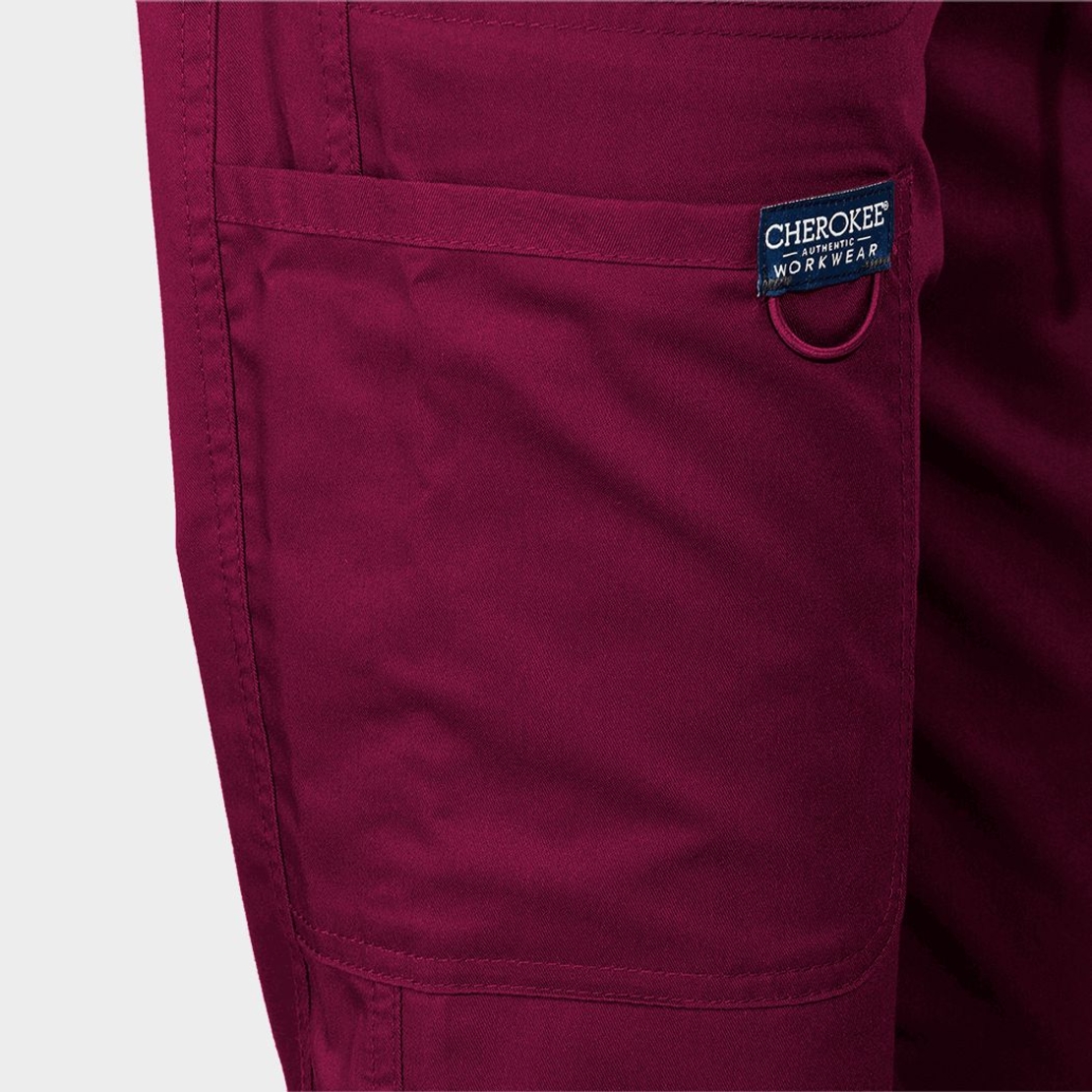 Дамски медицински панталон CHEROKEE MR TAPERED BURGUNDY WWE105