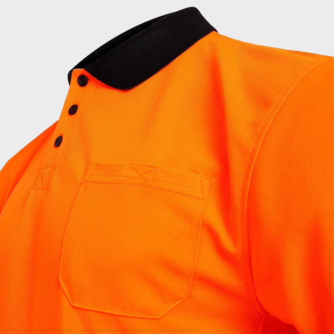 PRISMA HV ORANGE/BLACK Сигнална тениска с яка