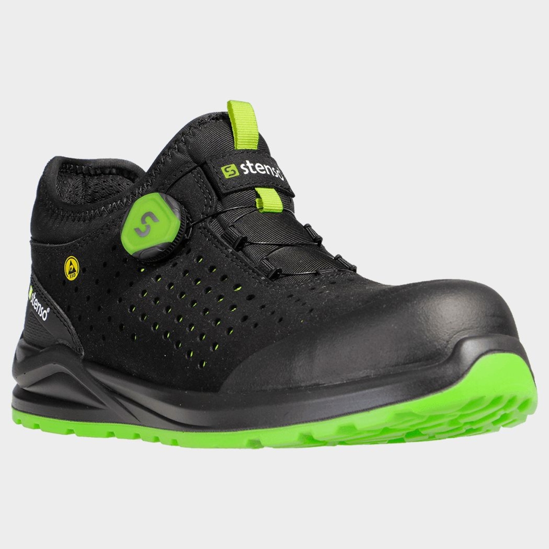 Работни обувки JETT S1PS ESD BLACK/GREEN