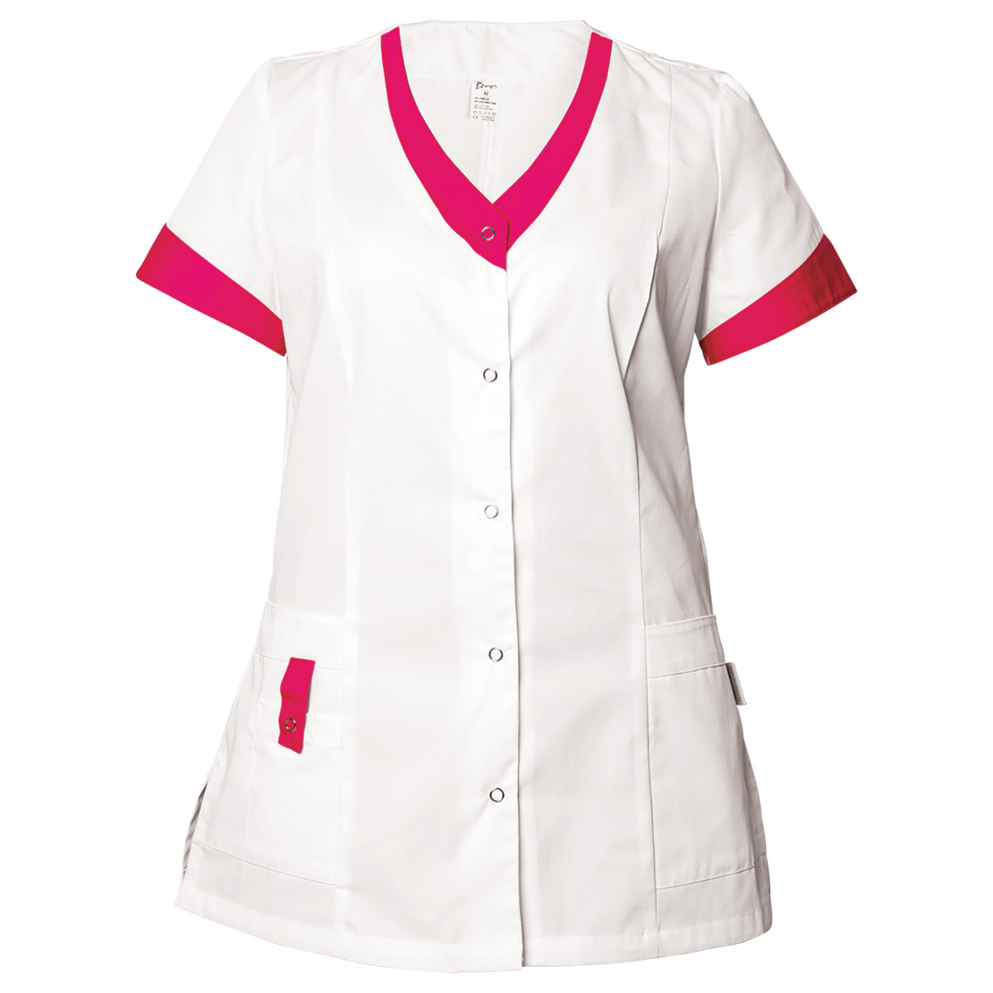 ALEGRA WHITE/DARK PINK Дамска медицинска туника