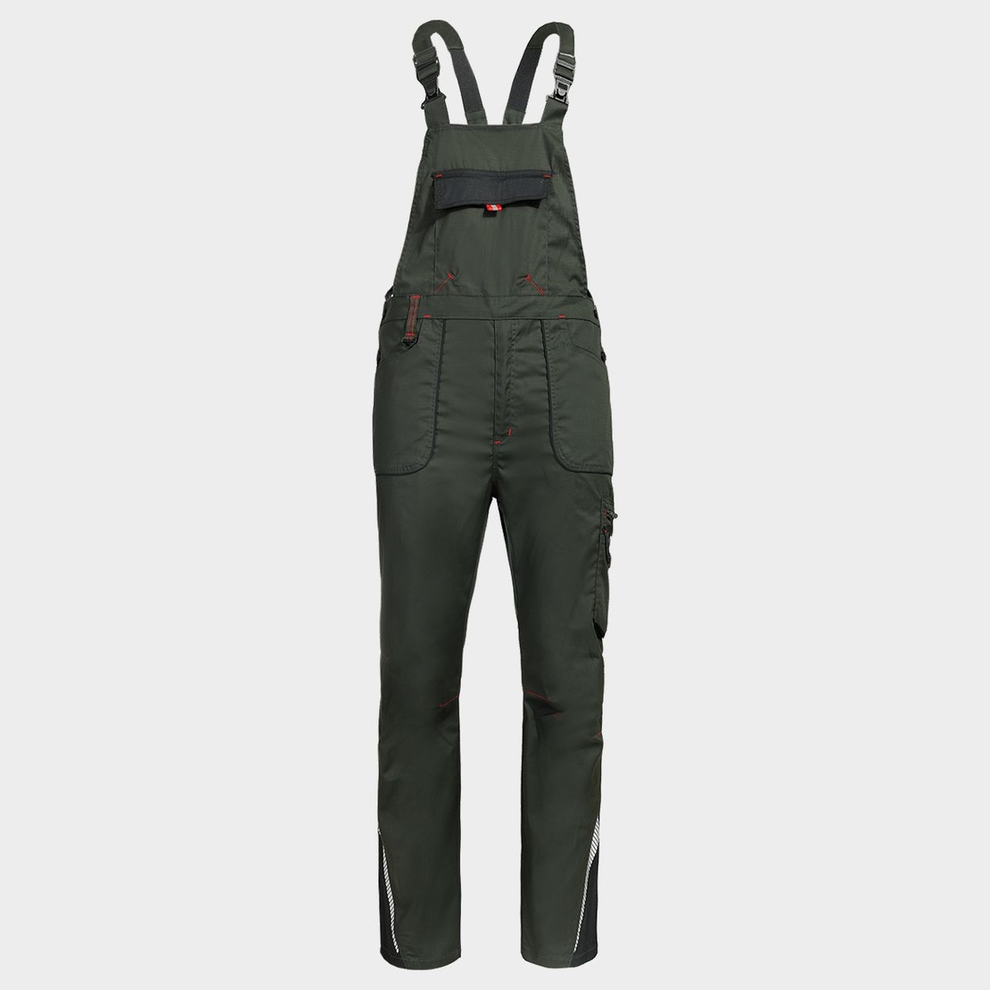 Работен полугащеризон PRISMA LIGHT STRETCH OLIVE/BLACK