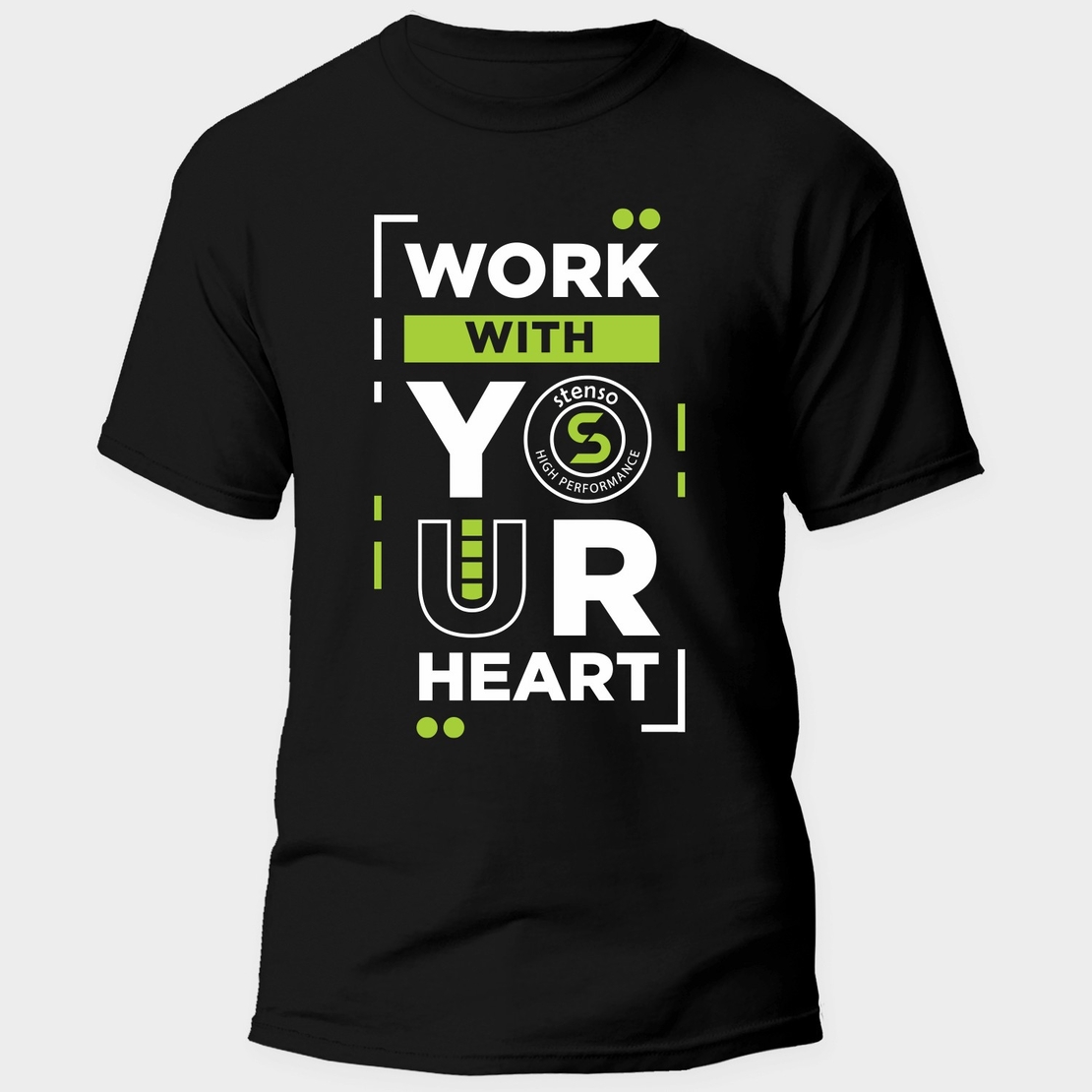 PAYPER SUNSET BLACK/GREEN Тениска с лого