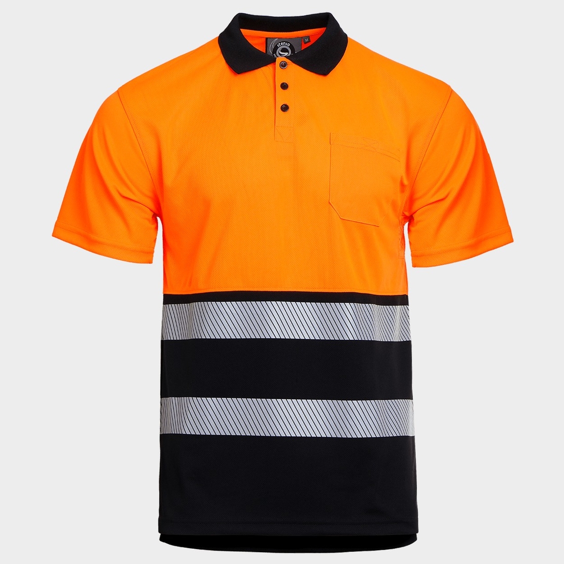 PRISMA HV ORANGE/BLACK Сигнална тениска с яка
