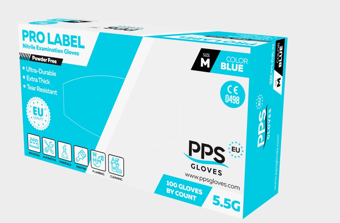 Еднократни ръкавици от нитрил PPS NITRILE BLUE PF 5.5G