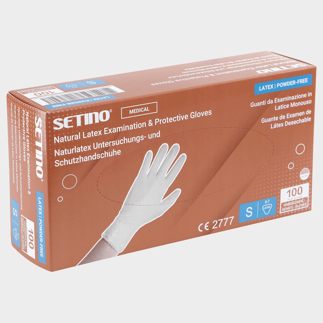 SETINO LATEX WHITE PF Еднократни ръкавици от латекс