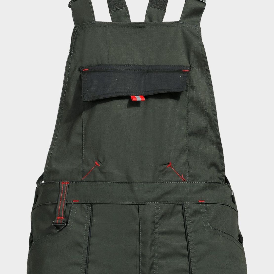 Работен полугащеризон PRISMA LIGHT STRETCH OLIVE/BLACK