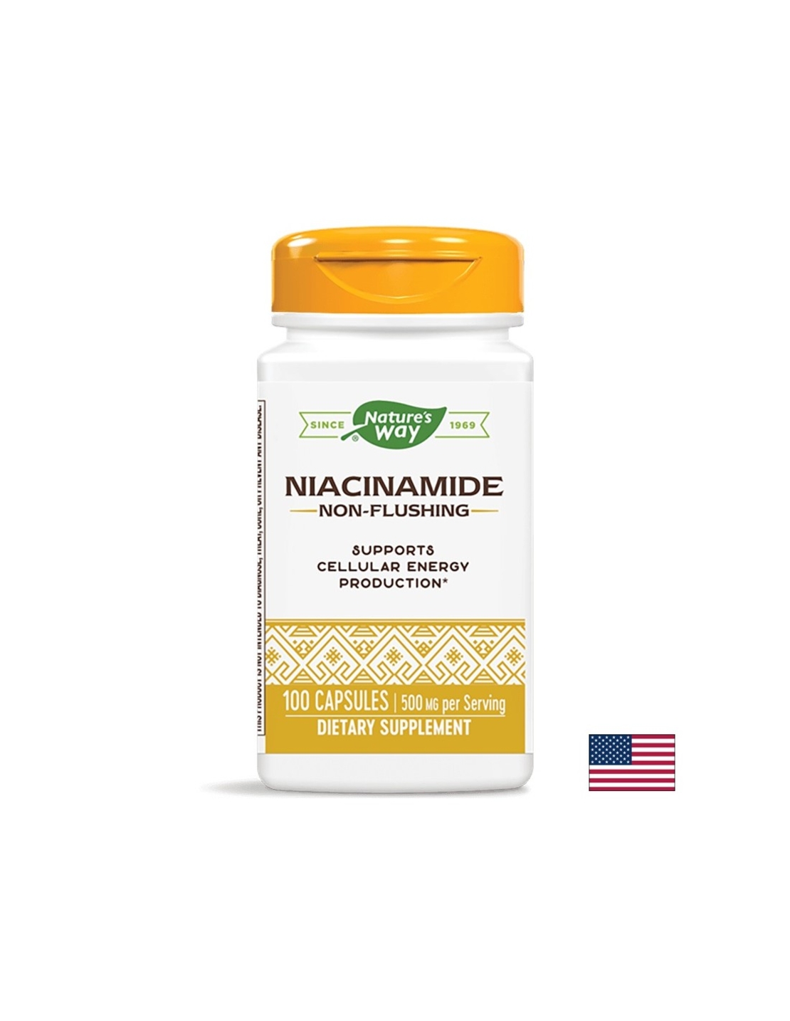 Niacinamide/ Ниацинамид (непредизвикващ зачервяване) 500 mg х 100 капсули  Nature’s Way