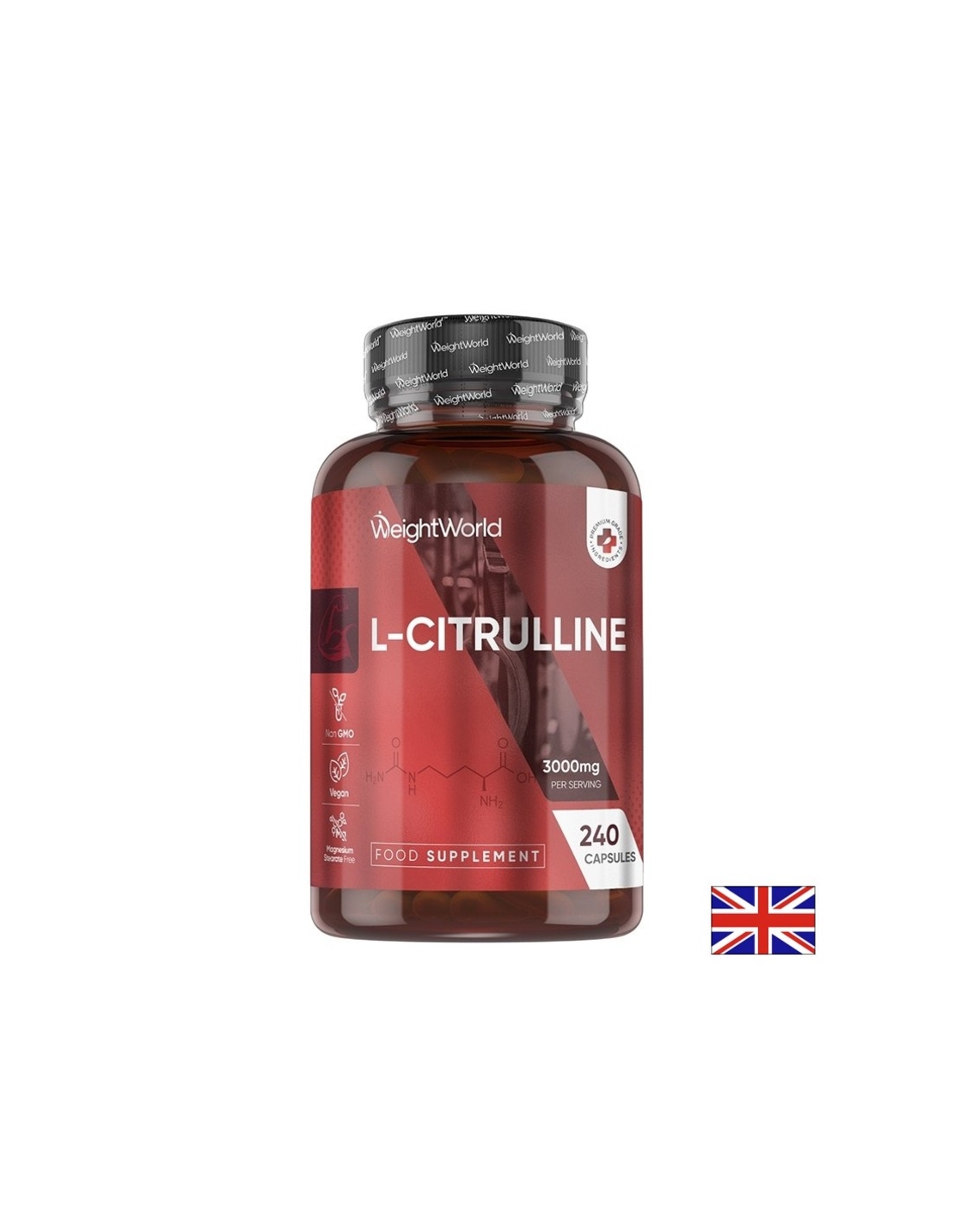 L-Цитрулин – Издръжливост, сила и сърдечносъдова подкрепа, 3000 mg, 240 капсули