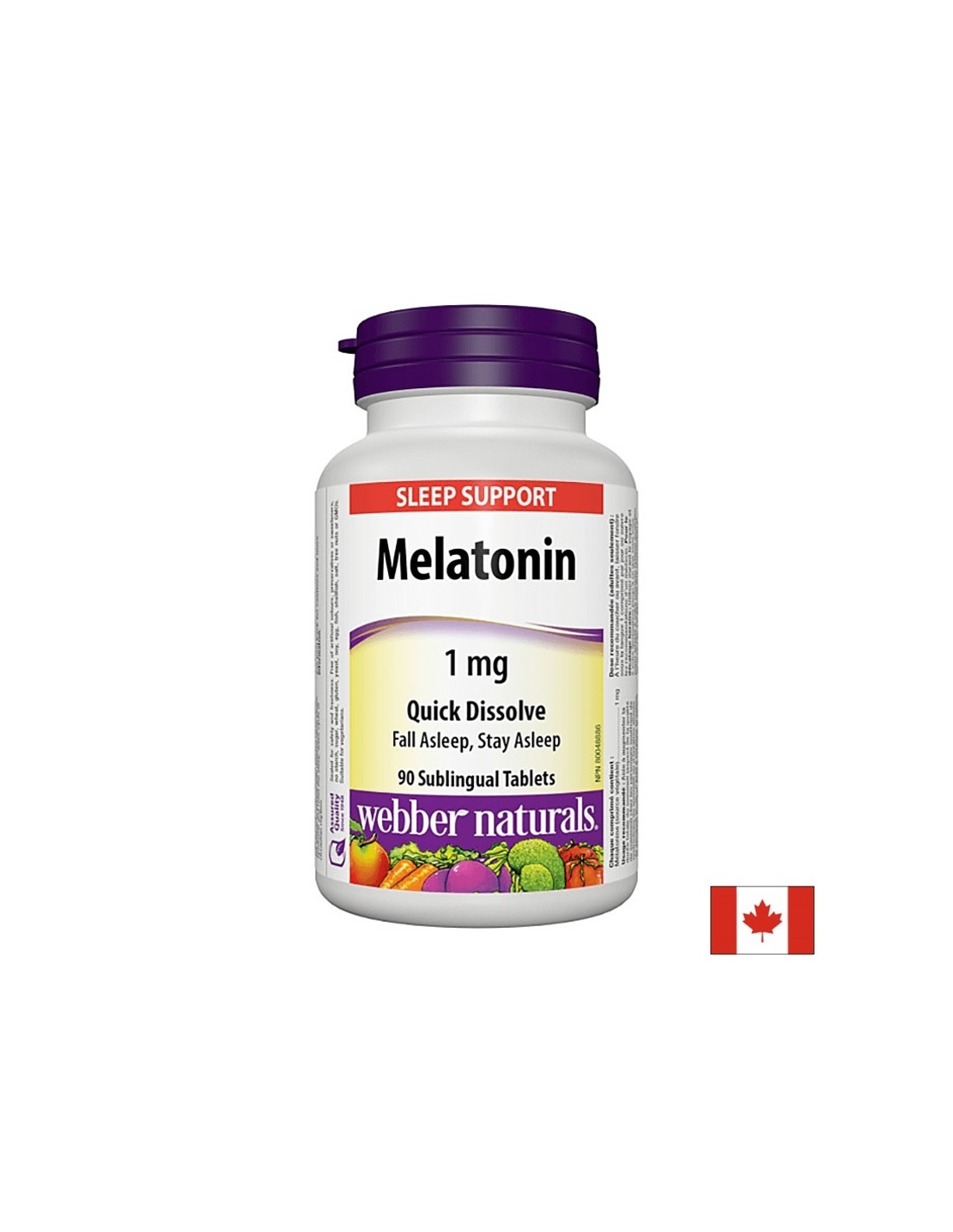 При безсъние - Мелатонин 1 mg, 90 сублингвални таблетки Webber Naturals