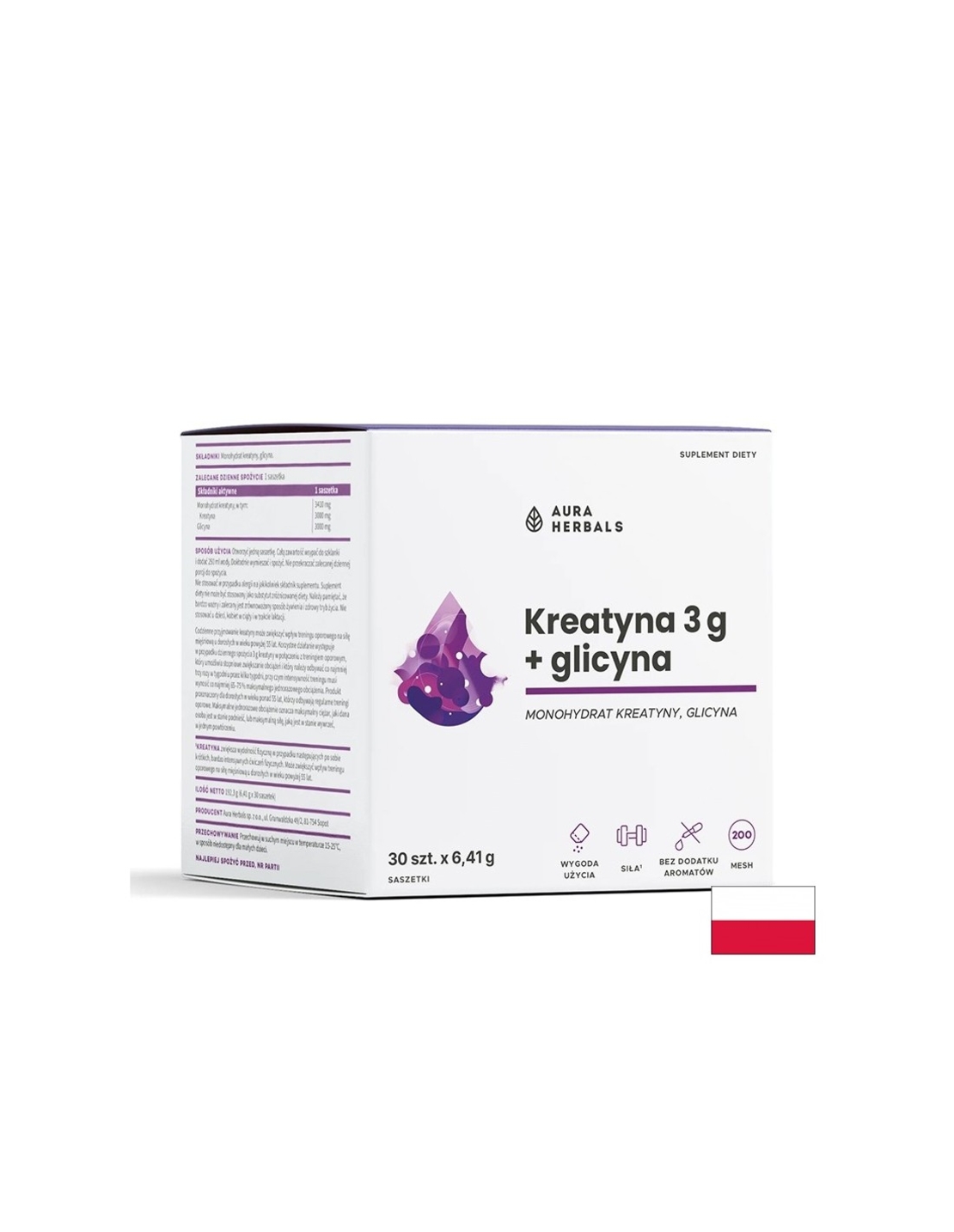 Креатин 3000 mg + Глицин 3000 mg Сила, издръжливост и мускулно възстановяване 30 сашета