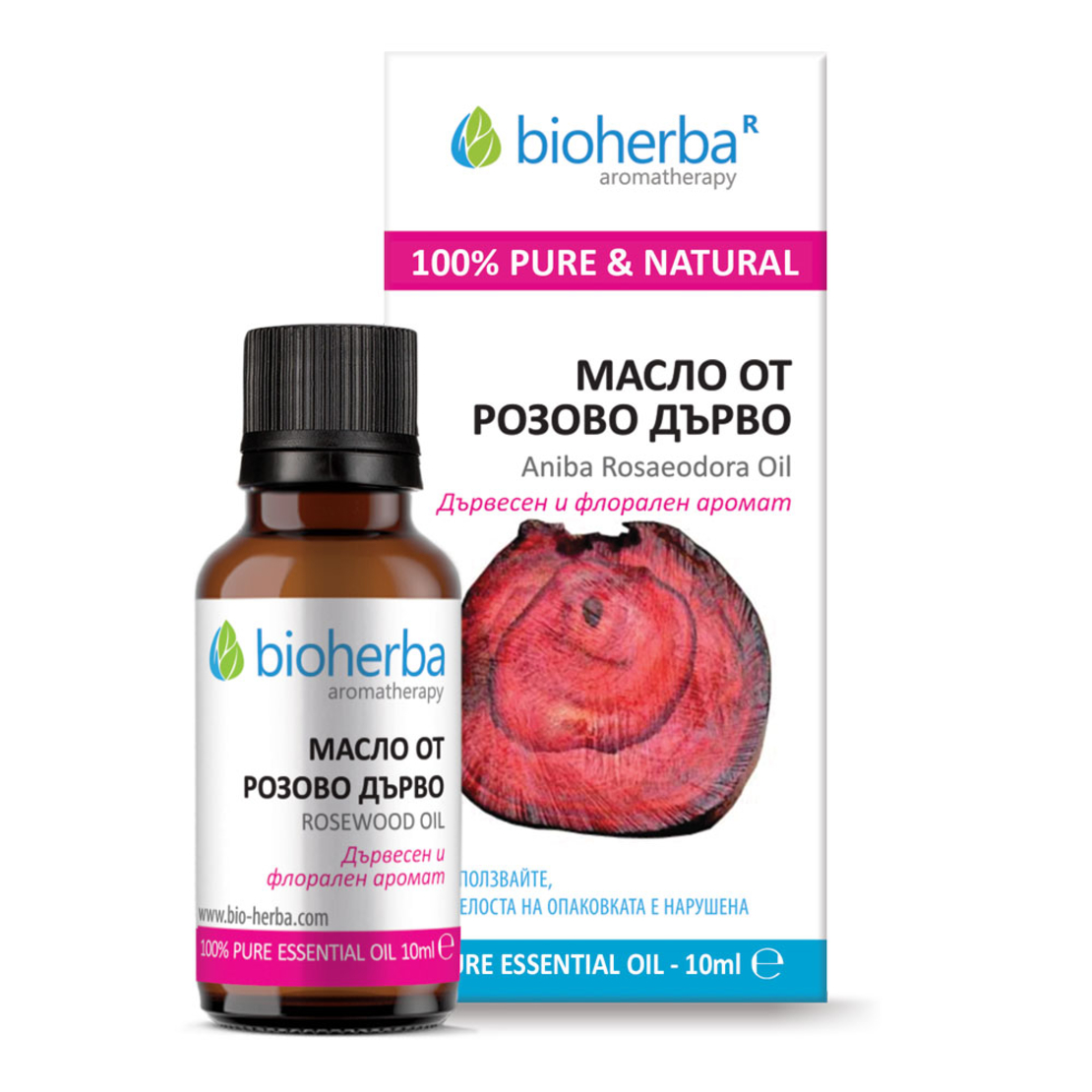 МАСЛО ОТ РОЗОВО ДЪРВО, Rosewood essential oil, Биохерба, 10 мл.