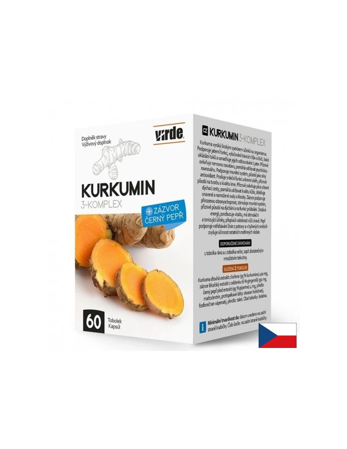 Куркумин 400 mg + Джинджифил 350 mg + Черен пипер За здрави и подвижни стави 60 капсули