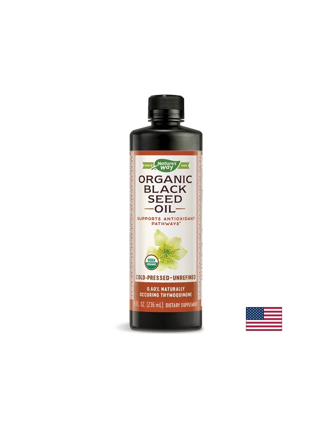 Черен кимион (масло) - Organic Black Seed Oil, 236 ml Nature’s Way